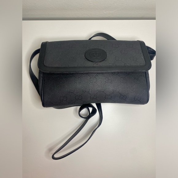 Classic Black Gucci Crossbody Bag monogram authentic - Picture 1 of 15